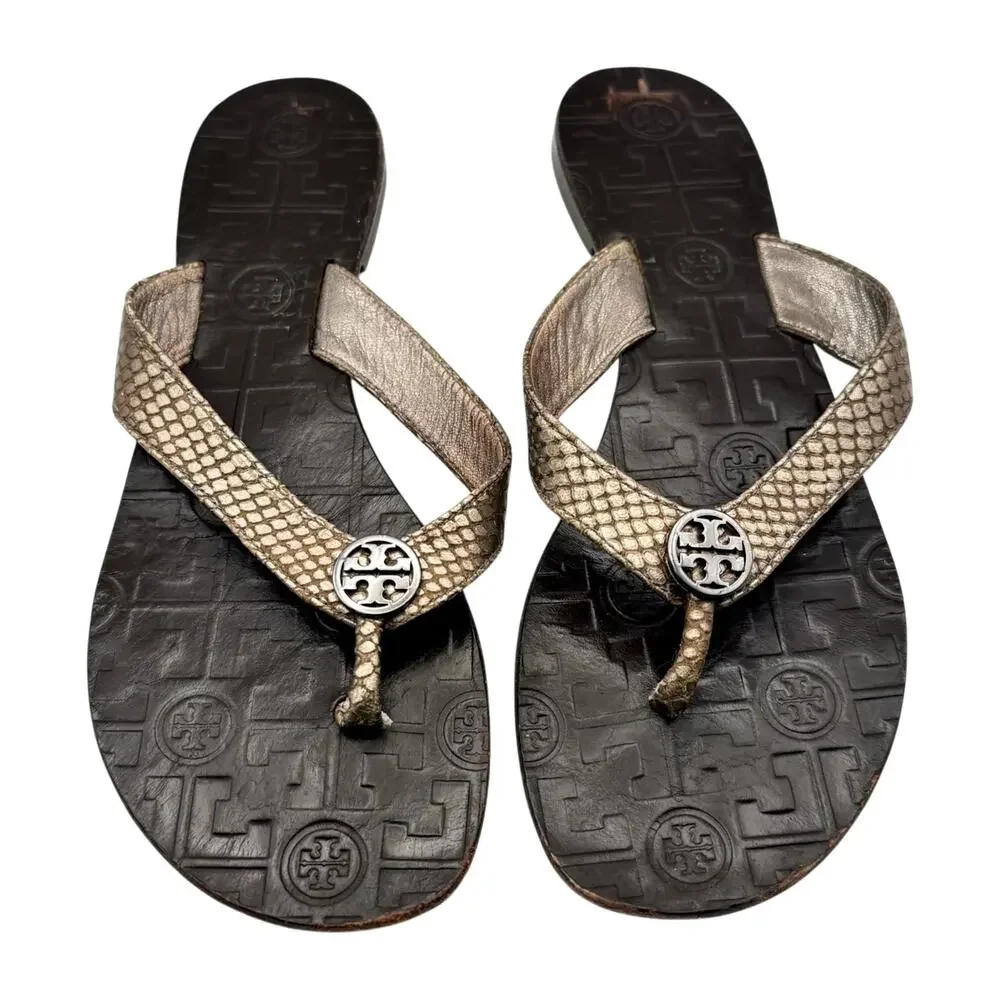 Tory Burch Thora Sandal Flip Flop Thong Logo Snake Quiet Luxury Resort Old Money